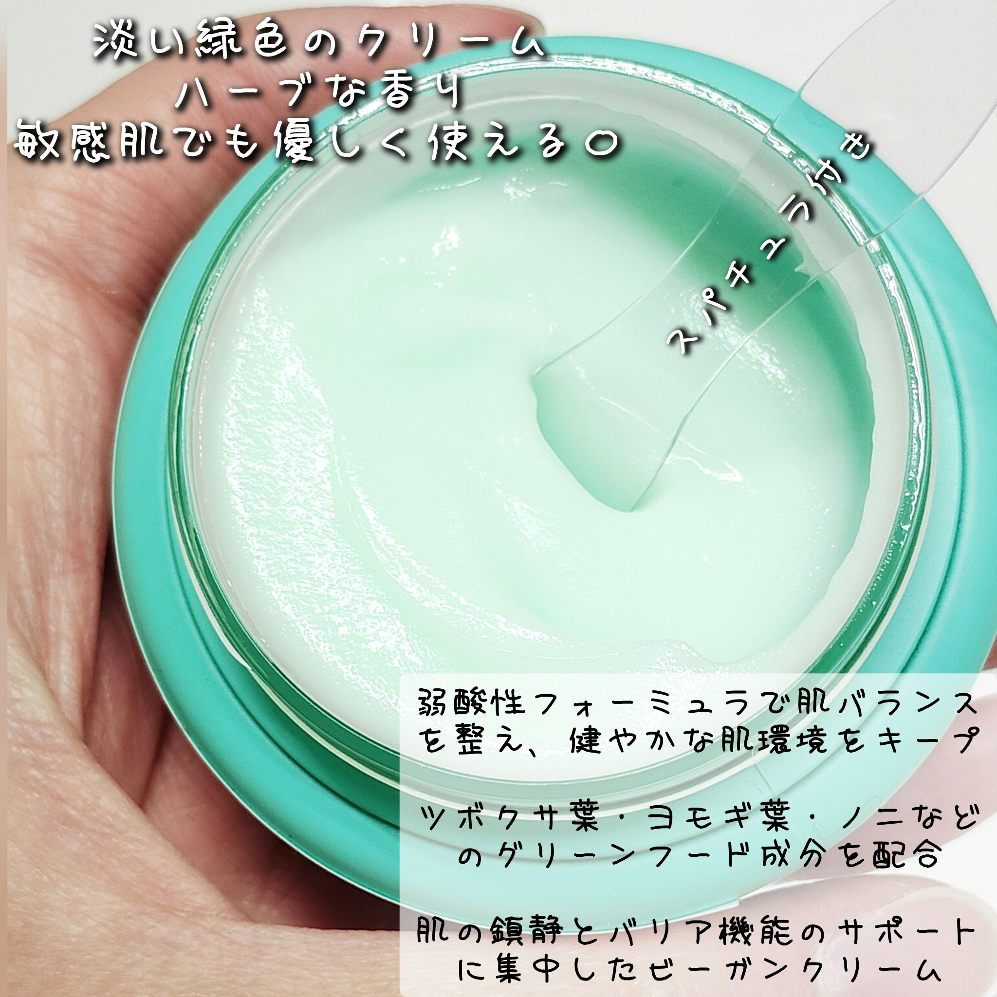 カラーフードシリーズグリーングロウアップクリーム/Tovegan/フェイスクリームを使ったクチコミ（2枚目）