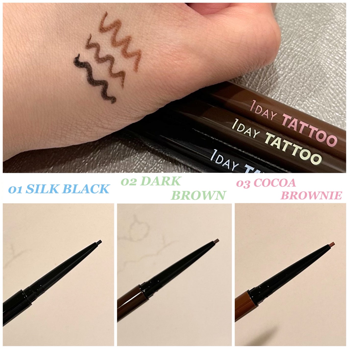 1DAY TATTOO ペンシルアイライナー/K-パレット/ペンシルアイライナーを使ったクチコミ(5枚目)