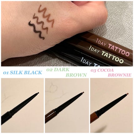 1DAY TATTOO ペンシルアイライナー/K-パレット/ペンシルアイライナーを使ったクチコミ(5枚目)