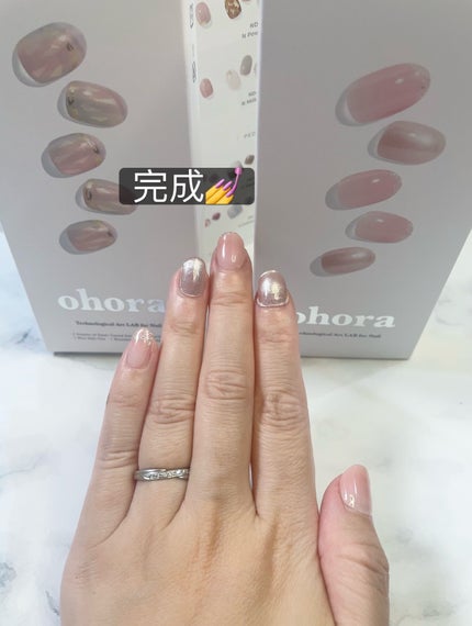 セミキュアジェルネイル(ハンド)/ohora/ネイルシールを使ったクチコミ(5枚目)