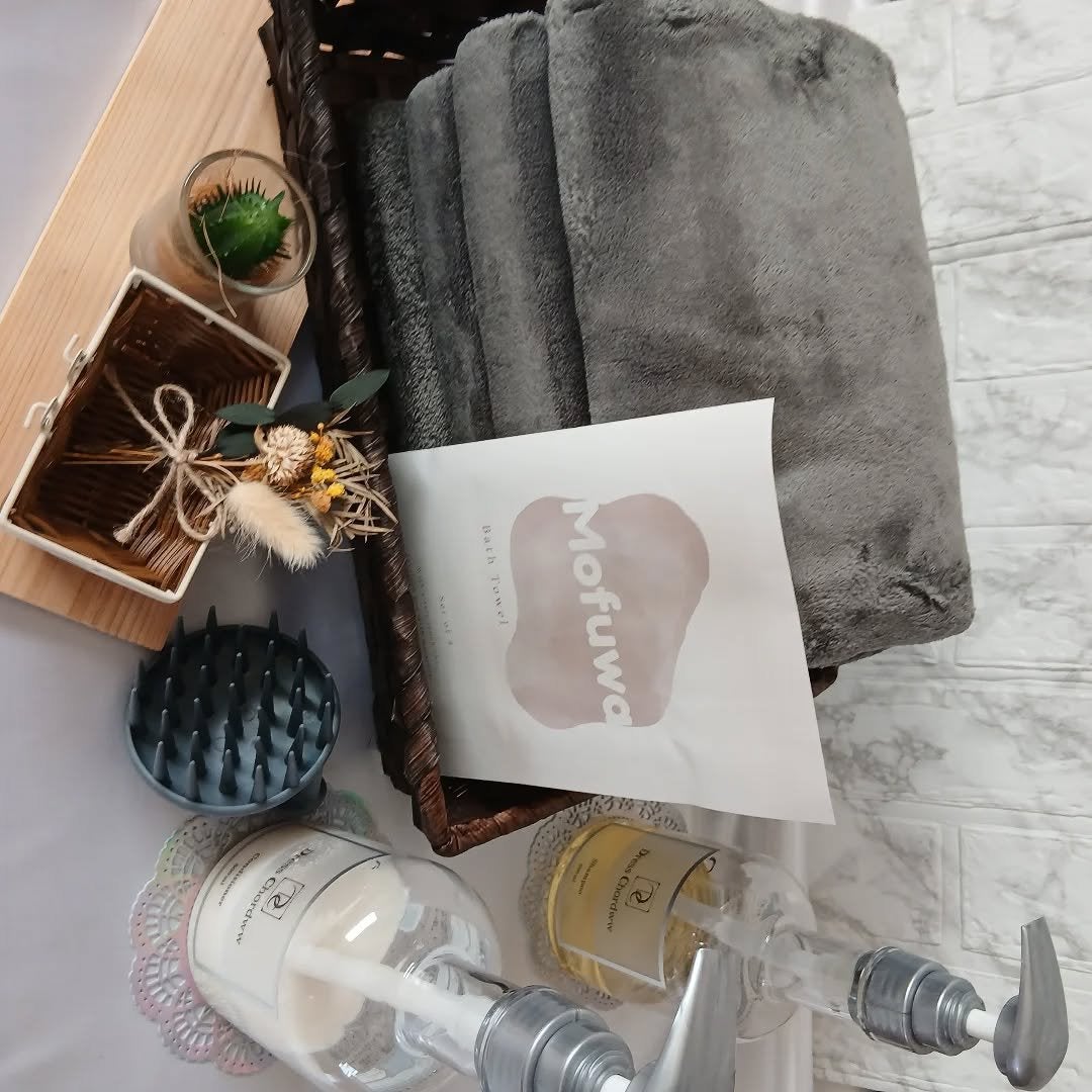 マーメイド🩷 on LIPS 「・・Mofuwaふわふわバスタオル4枚セットダークグレー110..」(6枚目)