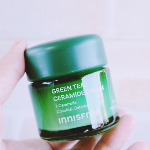 グリーンティー セラミド バリア クリーム/innisfree/フェイスクリームを使ったクチコミ(2枚目)