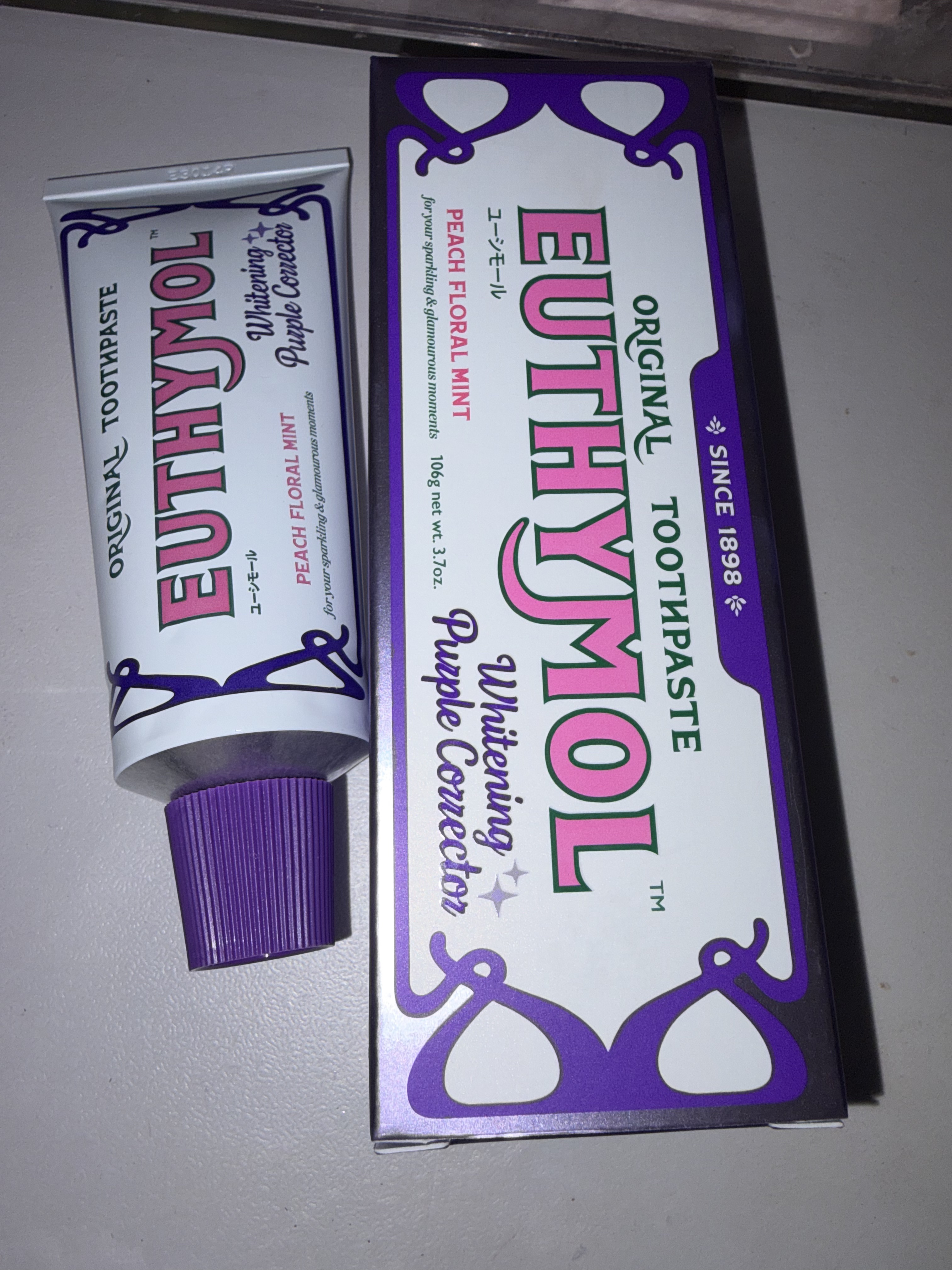 ホワイトパープル歯みがき ピーチフローラルミントの香り/EUTHYMOL/歯磨き粉を使ったクチコミ（2枚目）