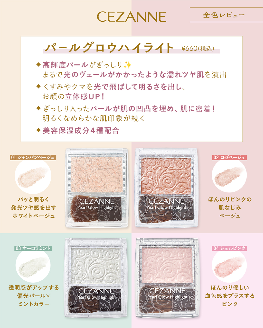パールグロウハイライト/CEZANNE/パウダーハイライトを使ったクチコミ（2枚目）