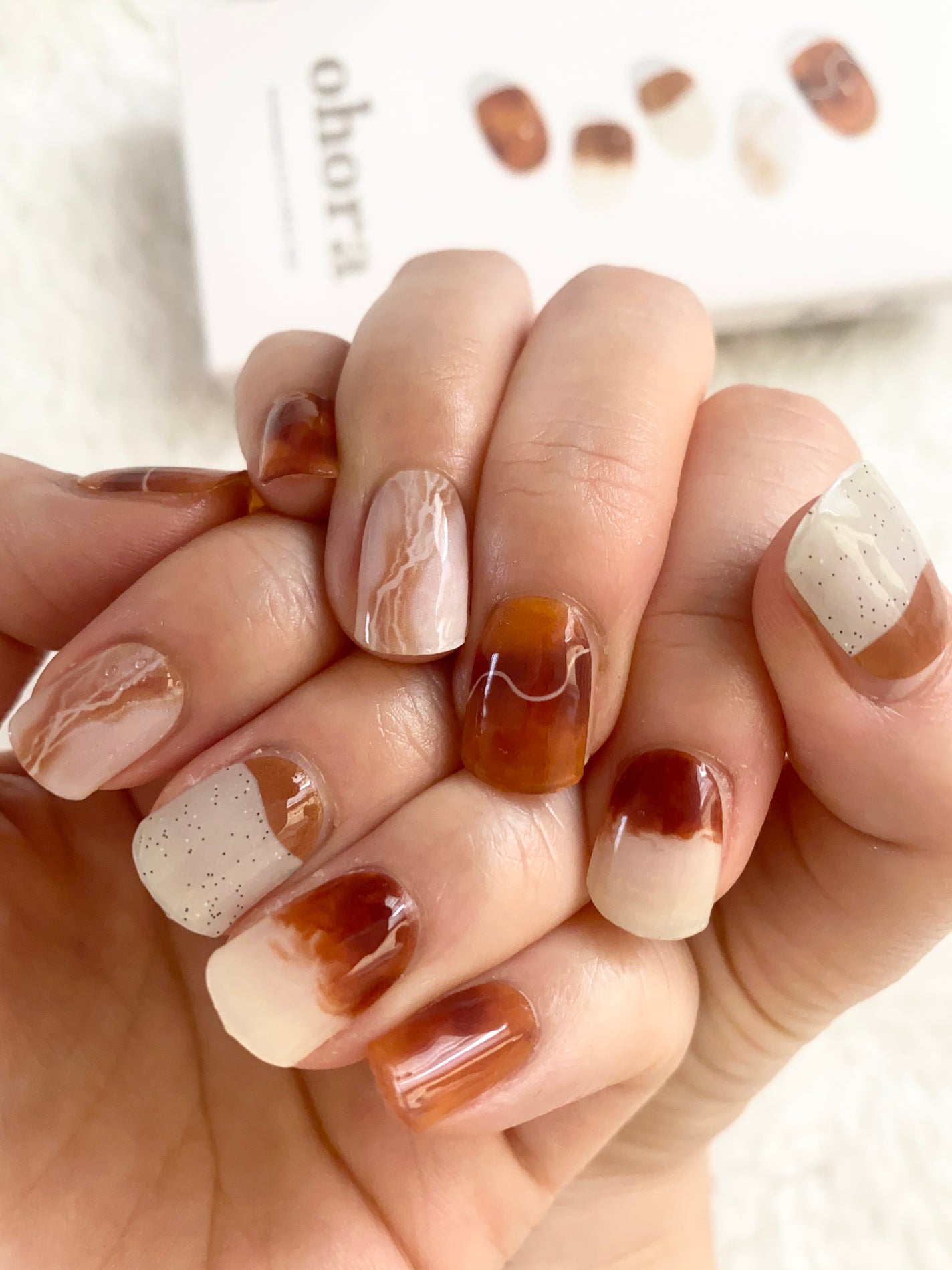 セミキュアジェルネイル(ハンド)/ohora/ネイルシールを使ったクチコミ(3枚目)