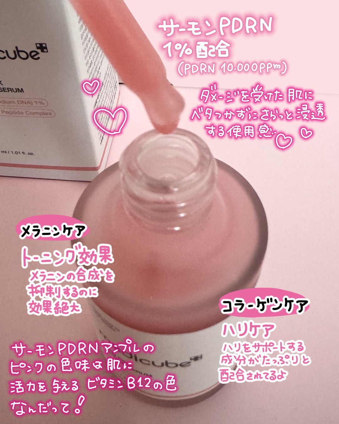 PDRNピンクアンプル PDRN 10,000ppm配合/MEDICUBE/美容液を使ったクチコミ(2枚目)