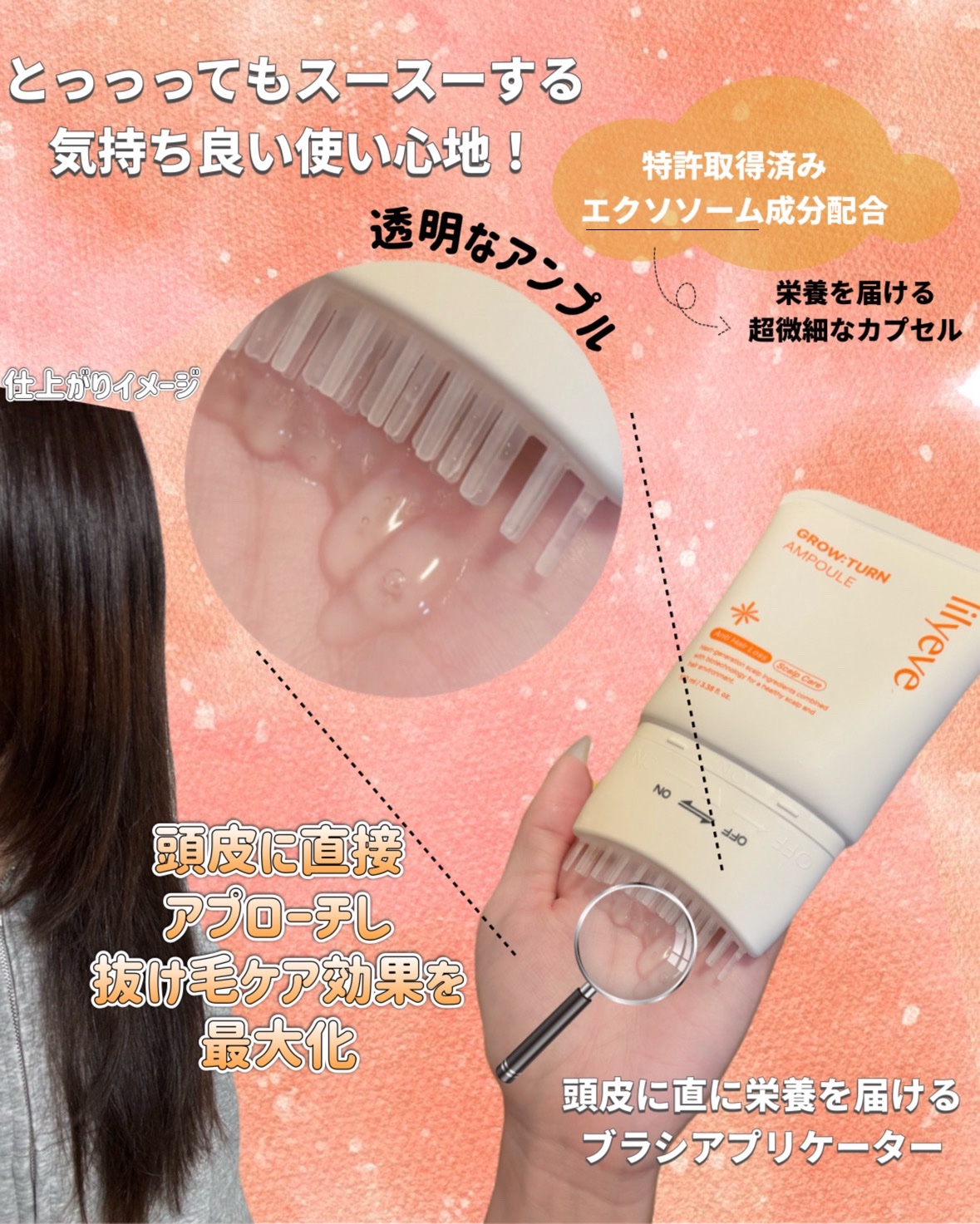 グローターンヘアアンプル/リリーイブ/頭皮ローションを使ったクチコミ（2枚目）