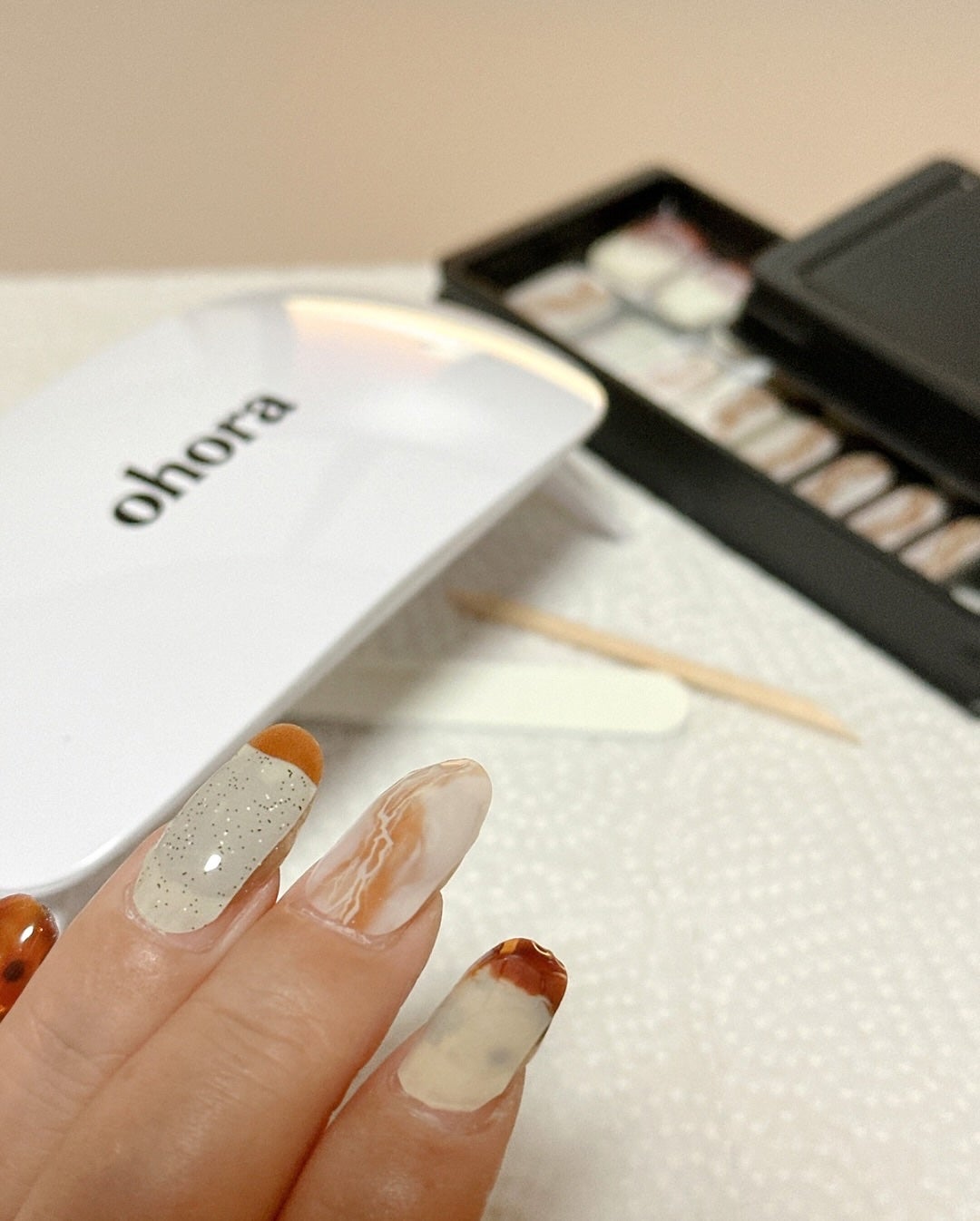 セミキュアジェルネイル(ハンド)/ohora/ネイルシールを使ったクチコミ(6枚目)