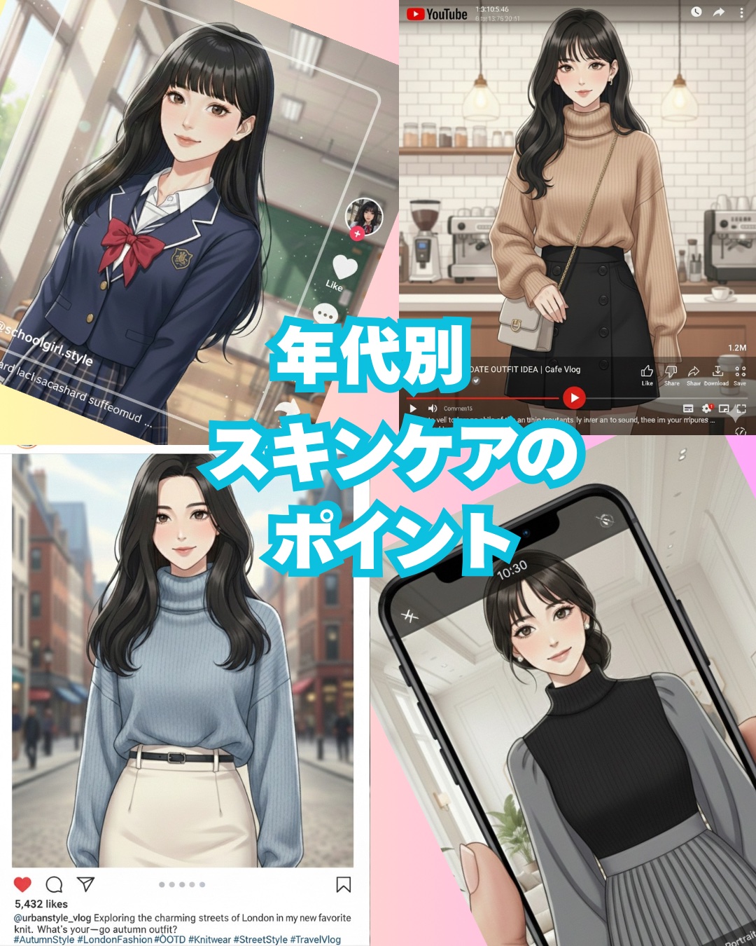 ❁.˚‧º‧┈┈┈┈┈┈┈┈┈‧º·˚. ❁
                  年代別
       スキンケアのポイント
❁.˚‧º‧┈┈┈┈┈┈┈┈┈‧º·˚. ❁

スキンケアのコツをまとめてみましたꕤ︎︎·͜·

画像10枚までし