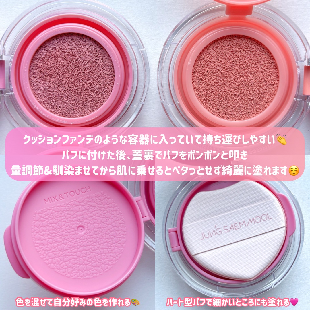 アーティストクッションブラッシュ/JUNG SAEM MOOL/リキッドチークを使ったクチコミ（2枚目）