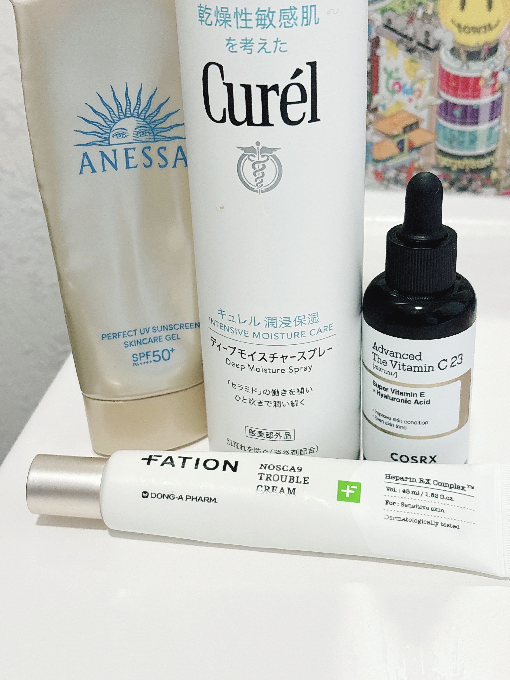 モーニングスキンケア☀️

朝はビタミン🍋

美容家の人とか成分詳しい人達がめっちゃ推しててCOSRXのRXアドバンスド ザ・ビタミンC23セラムはお肌に良いんだって改めて思った！！

キュレル
ディープモイスチャースプレー 
COSRX