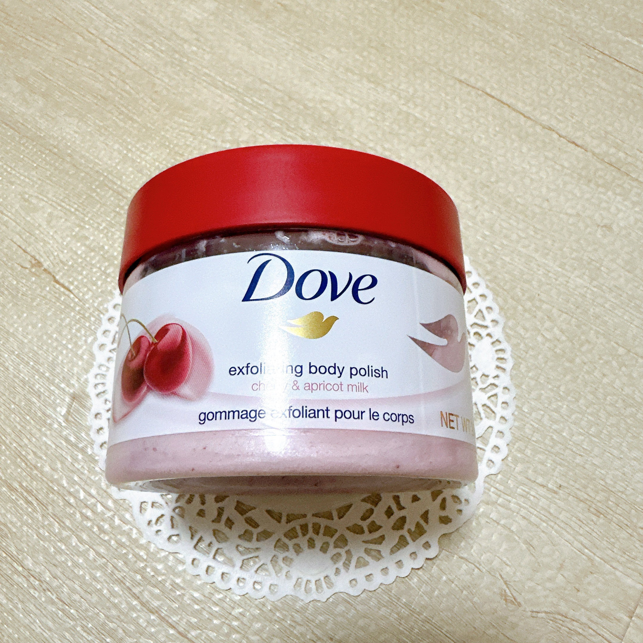 ダヴ ふわとろ　クリーミースクラブ チェリー＆アプリコットミルク/ダヴ/ボディスクラブを使ったクチコミ（2枚目）