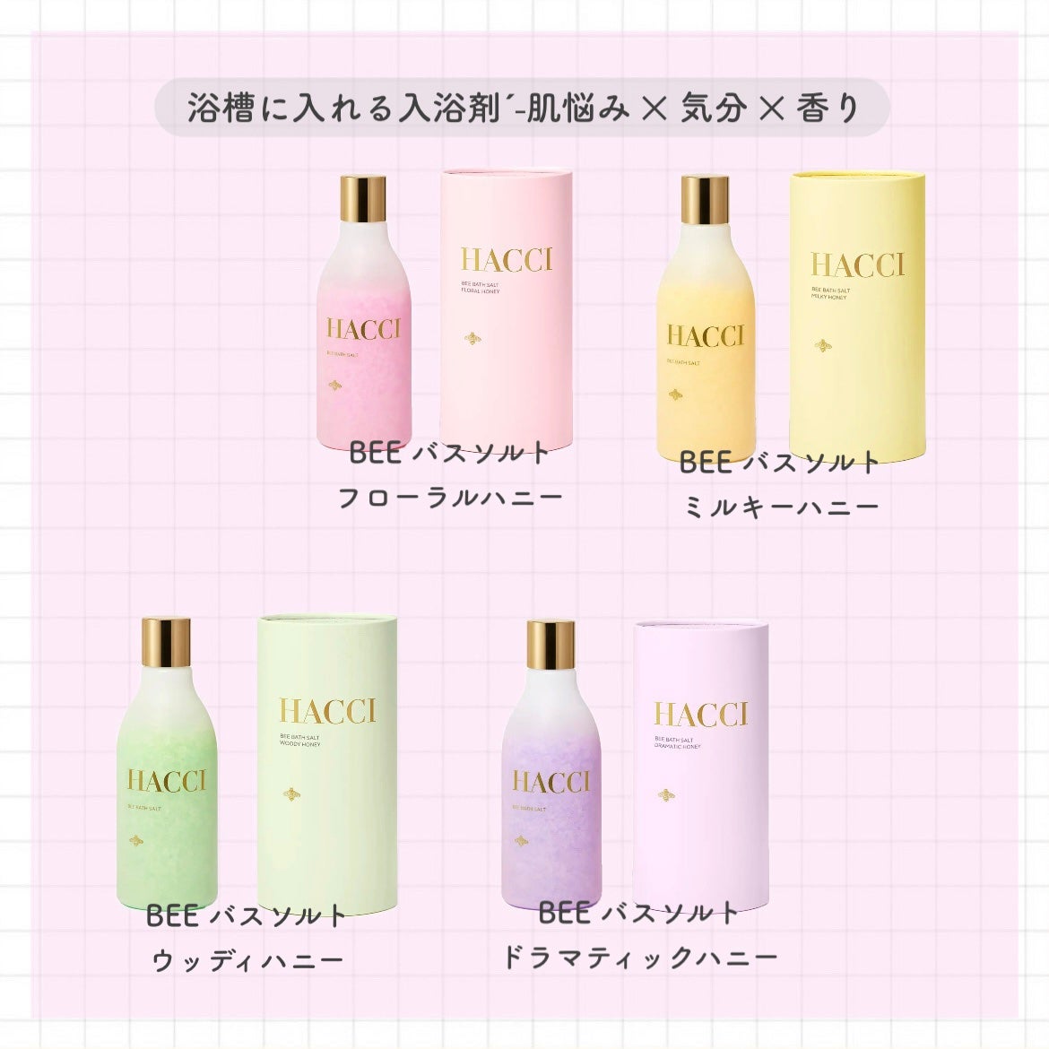 BEE バスソルト フローラルハニー/HACCI/無機塩系入浴剤を使ったクチコミ(2枚目)