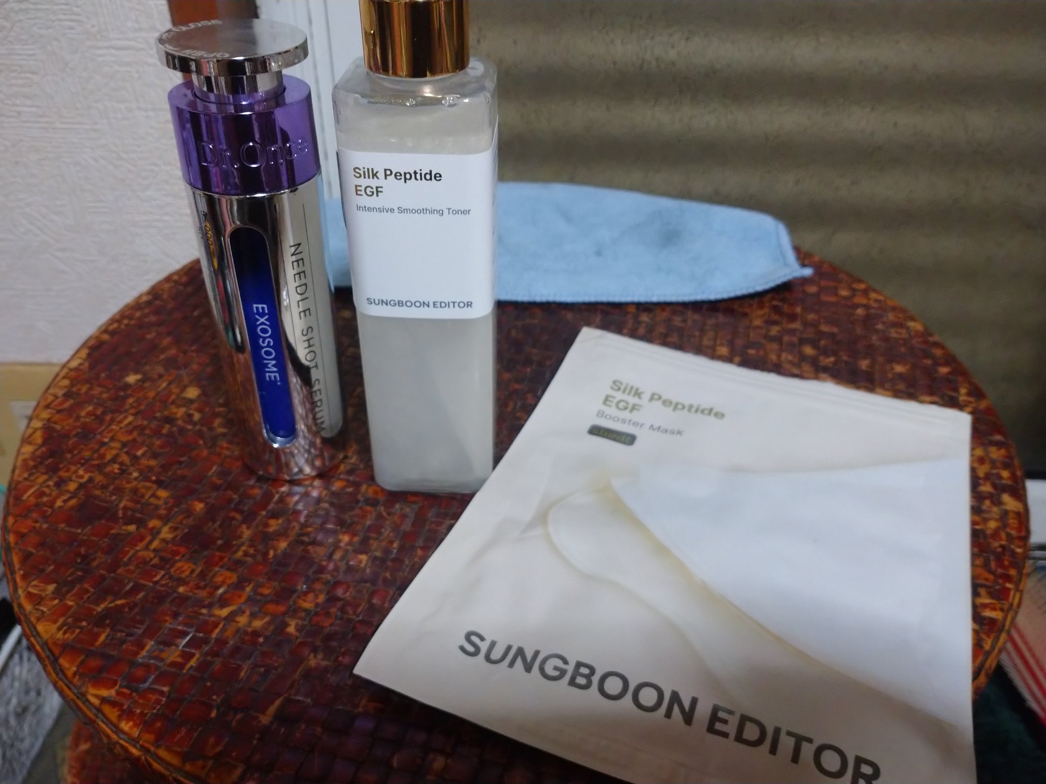 SUNGBOON EDITOR（成分エディター） Silk Peptide EGFのクチコミ「🌃夜のスキンケア 記録用

Dr.OnceDRワンス　EXニードル　ショットセラム➔
SUNG.....」（1枚目）