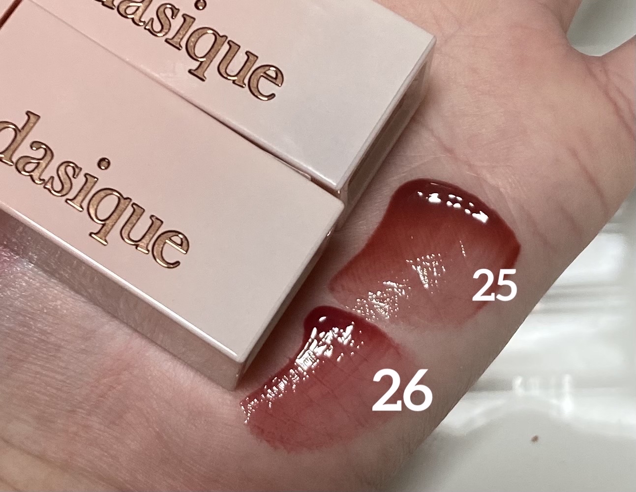 ジューシーデュイティント 25 アールグレイローズ/dasique/リップティントを使ったクチコミ（2枚目）