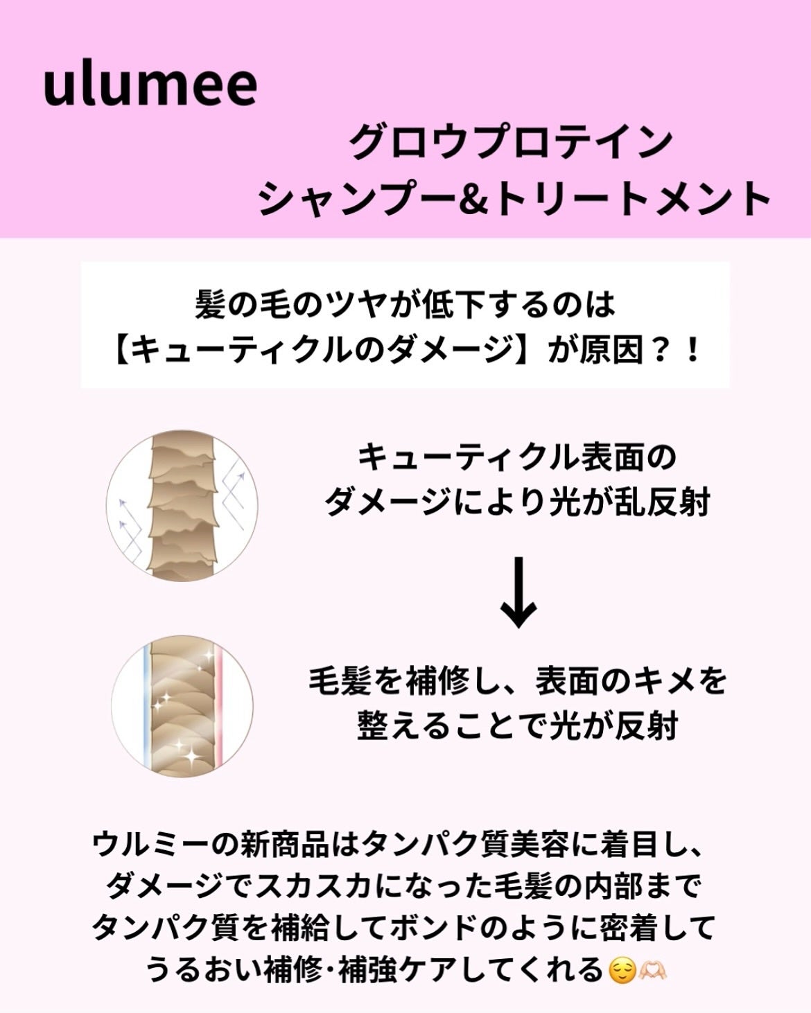 グロウプロテイン シャンプー/トリートメント/ulumee/市販シャンプーを使ったクチコミ(2枚目)