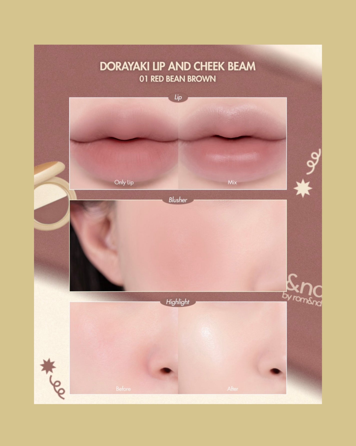 どら焼きリップ&チーク/&nd by rom&nd/マルチパレットを使ったクチコミ(2枚目)