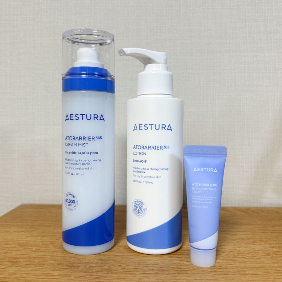 メガ割購入品🈹

今年最後のメガ割の時期が来て、
購入品が届き始めたので紹介します🌷

AESTURA
アトバリア365 クリームミスト
アトバリア365 エマルジョン

これだけは絶対買うと決めていた
Nanaさんコラボの商品です！
