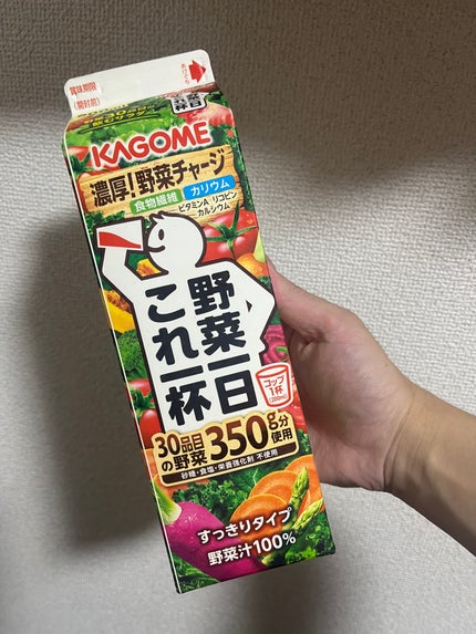 カゴメ 野菜一日これ一本 のクチコミ「【使った商品】
カゴメ 野菜一日これ一本
【商品の特徴】
30品目の野菜が含まれる
【良い.....」(1枚目)