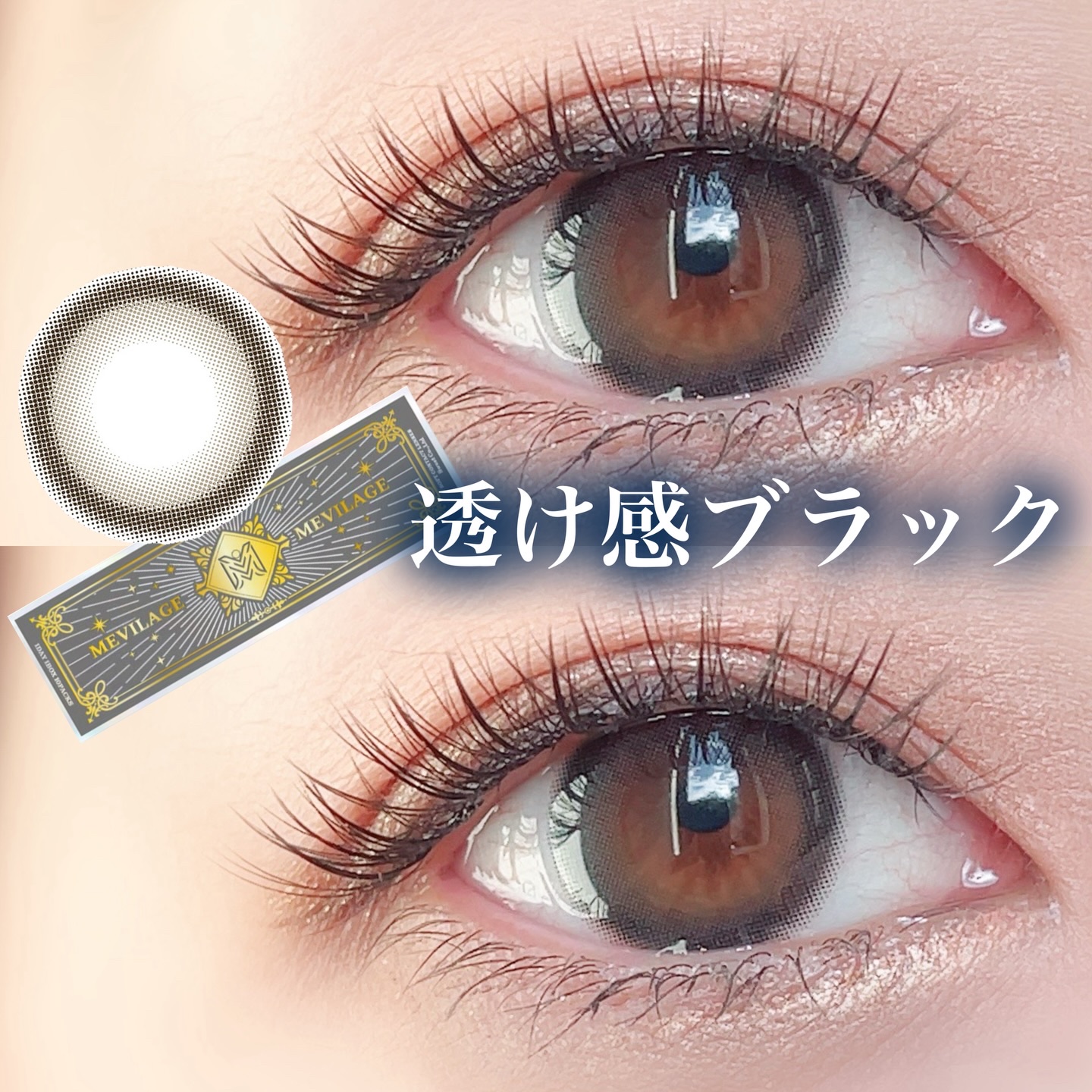 メビラージュ 1day ブラックスワン(Black Swan)/スウィート/ワンデー（１DAY）カラコンを使ったクチコミ（1枚目）