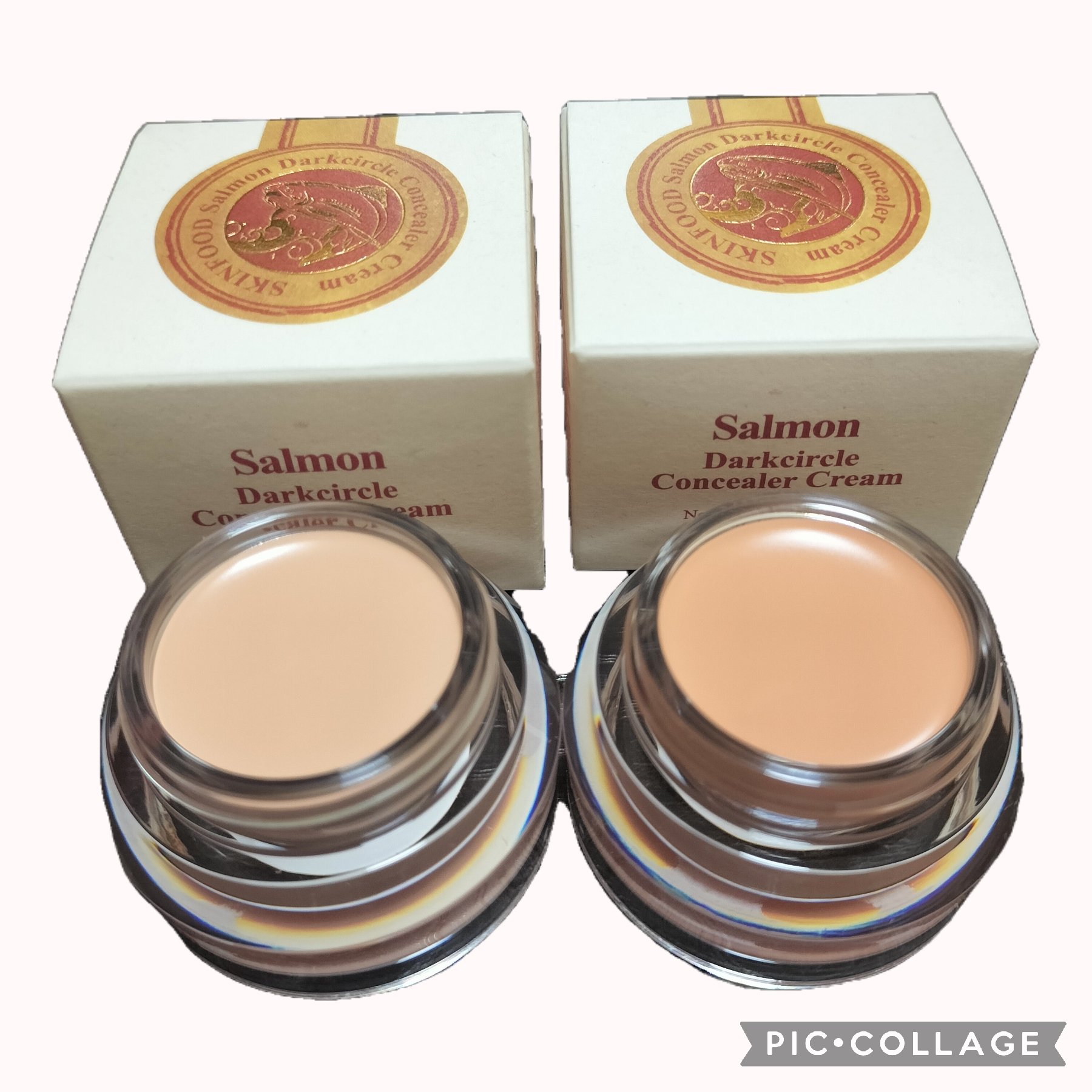 SKINFOOD サーモンPDRNダークサークルコンシーラークリームのクチコミ「伸びが悪い。
時間が経つとシワシワになる。
カバー力が弱いので、クマも消えない
塗ってみると、.....」（1枚目）