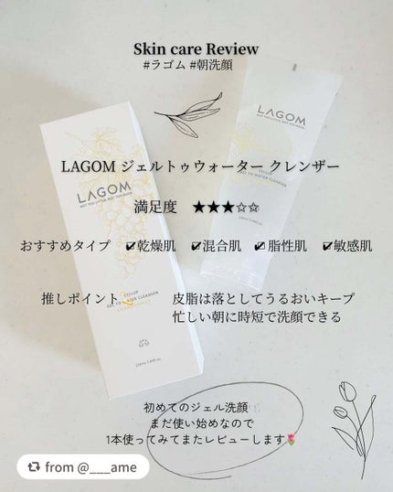 ジェルトゥウォーター クレンザー(CH)/LAGOM /その他洗顔料を使ったクチコミ(3枚目)