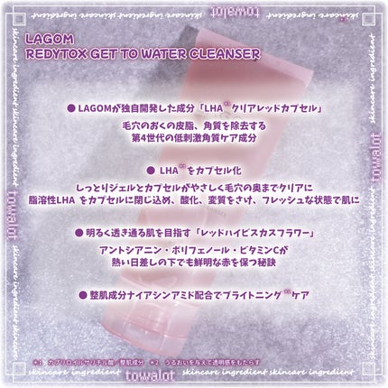 レディートックス ジェルトゥウォーター クレンザー(洗顔料)/LAGOM /洗顔フォームを使ったクチコミ(4枚目)