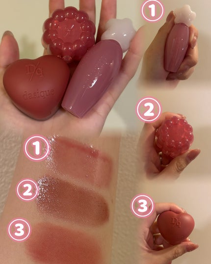 ジューシーデュイティント/dasique/リップティントを使ったクチコミ(2枚目)