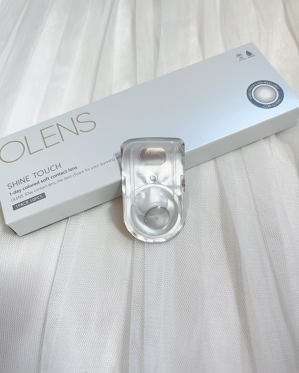 ShineTouch 1day ミルキーグレー/OLENS/ワンデー（１DAY）カラコンを使ったクチコミ（3枚目）
