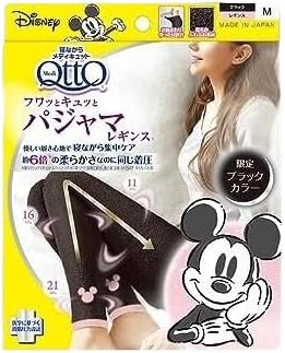 フワッとキュッと 着圧パジャマレギンス ミッキー ブラックM