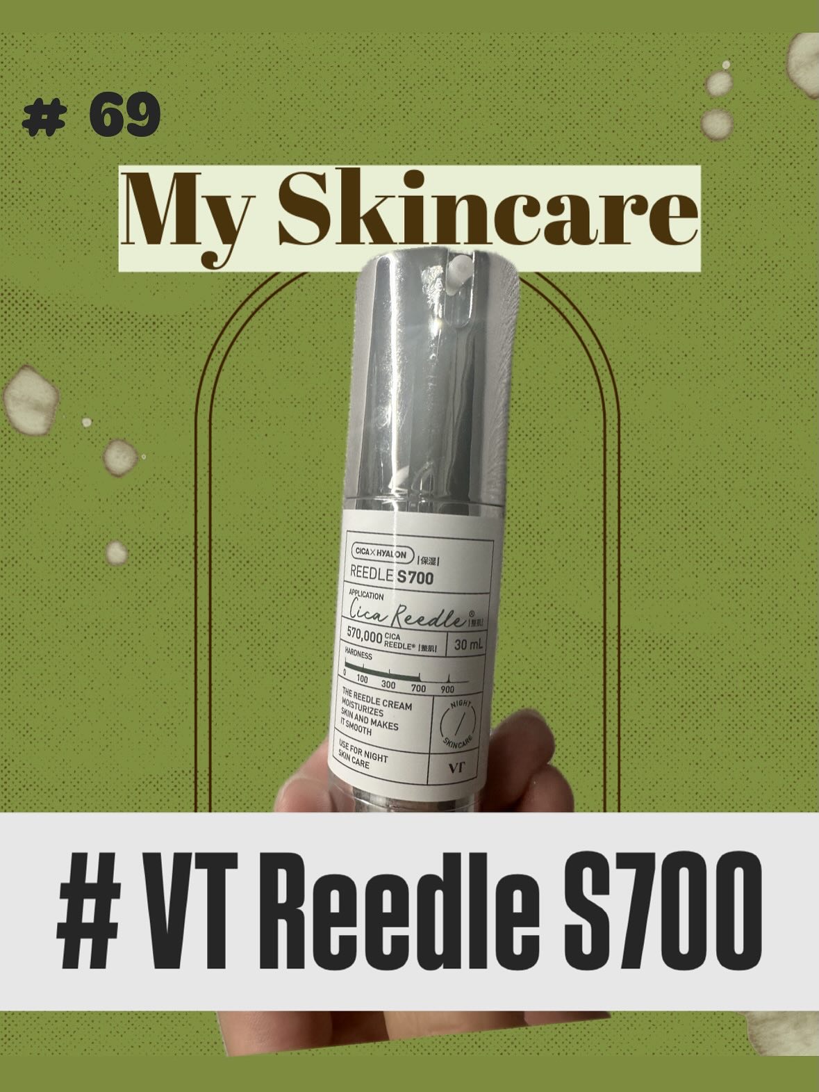 VTさんのリードルショット！！！！！💉
私はS700を使っています🐪

肌を細かく傷つけて、美容液の浸透促進！
といったところでしょうか、
初めから700は絶対に、絶対オススメしません笑

☘️はい、痛いです。少量を伸ばして塗っても痛い