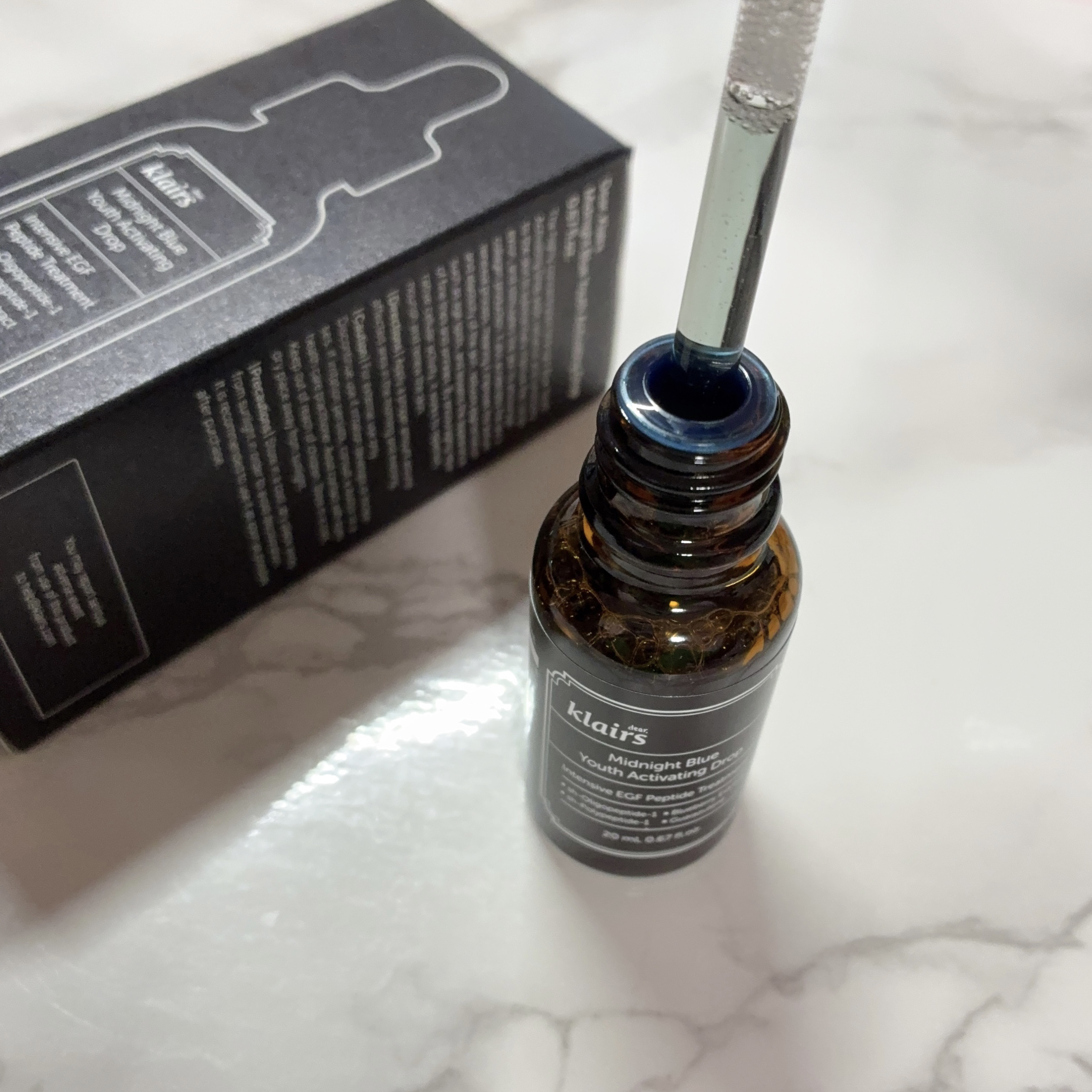 ミッドナイトブルーユースアクティベーティングドロップ(20ml)/Klairs/美容液を使ったクチコミ（3枚目）