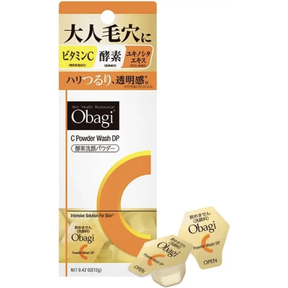 🌼オバジC 酵素洗顔パウダーDP

（ビタミンC×酵素で黒ずみケア特化✨）

【メリット】

・毛穴の黒ずみ・角栓が落ちやすい✨
・ビタミンC配合でくすみケア＆トーンUP🥂
・1回分カプセルで衛生的＆旅行にも便利🛫
・洗い上がりつるん