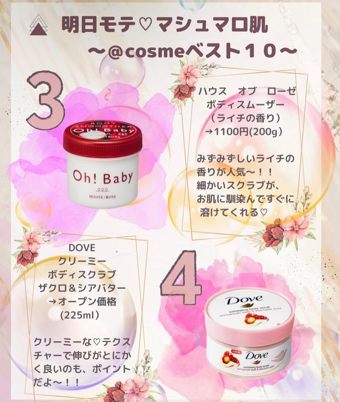 ダヴ ふわとろクリーミースクラブ ザクロ&シアバター/ダヴ/ボディスクラブを使ったクチコミ(6枚目)