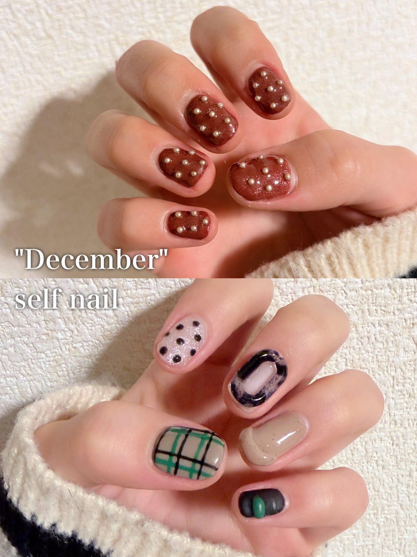 Dechi🐐 on LIPS 「クリスマスに合わせて🤶セルフネイル💅────────────あ..」(1枚目)