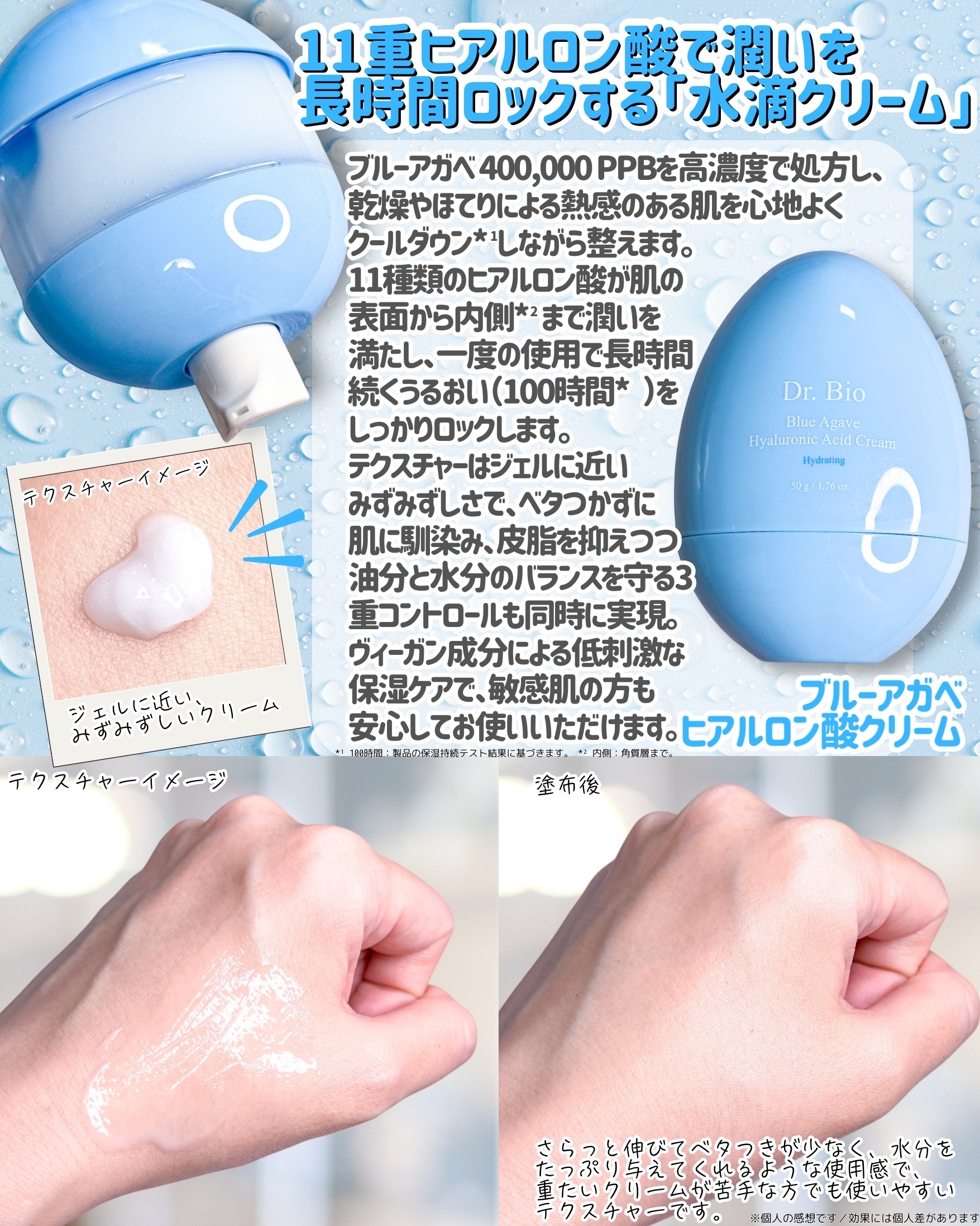 ブルーアガベヒアルロン酸クリーム/Dr.Bio/フェイスクリームを使ったクチコミ（2枚目）