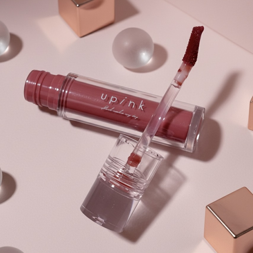 ウォーターシルキーリップ 01 ベイクドローズ/upink/口紅を使ったクチコミ（2枚目）