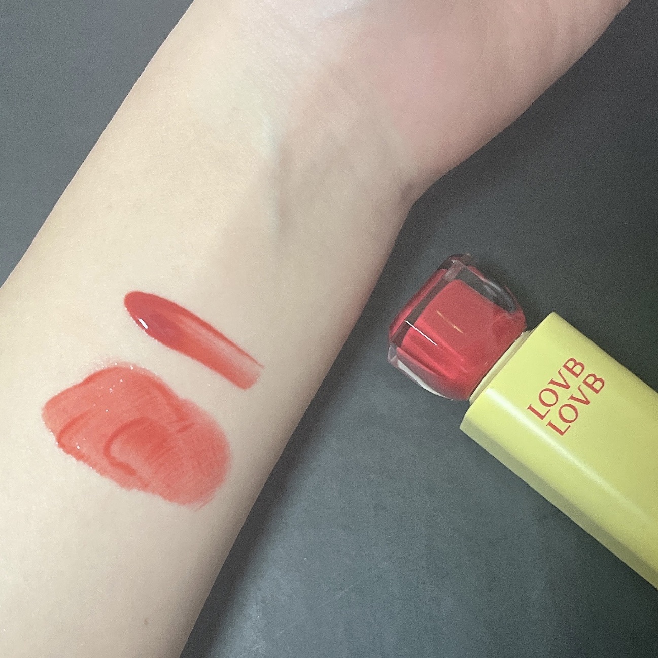 プリングロウkoreaリップティント 01 RED BERRY/LOVB LOVB/口紅を使ったクチコミ（2枚目）