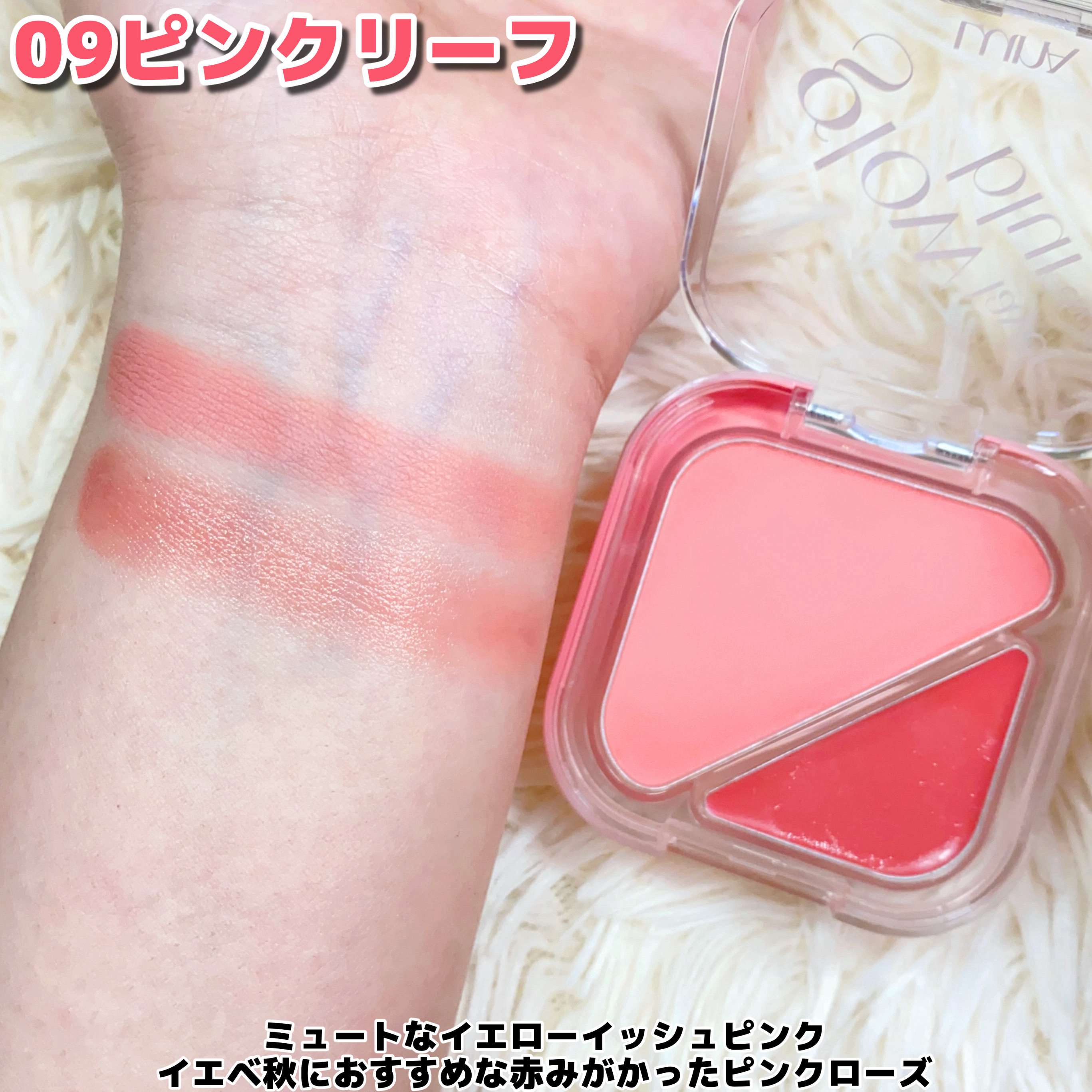 グローレイヤーブラーチーク 09 ピンクリーフ/LUNA/パウダーチークを使ったクチコミ（3枚目）