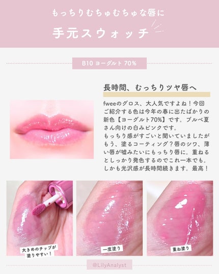 フィー 3Dボリューミンググロス/fwee/リップグロスを使ったクチコミ(3枚目)