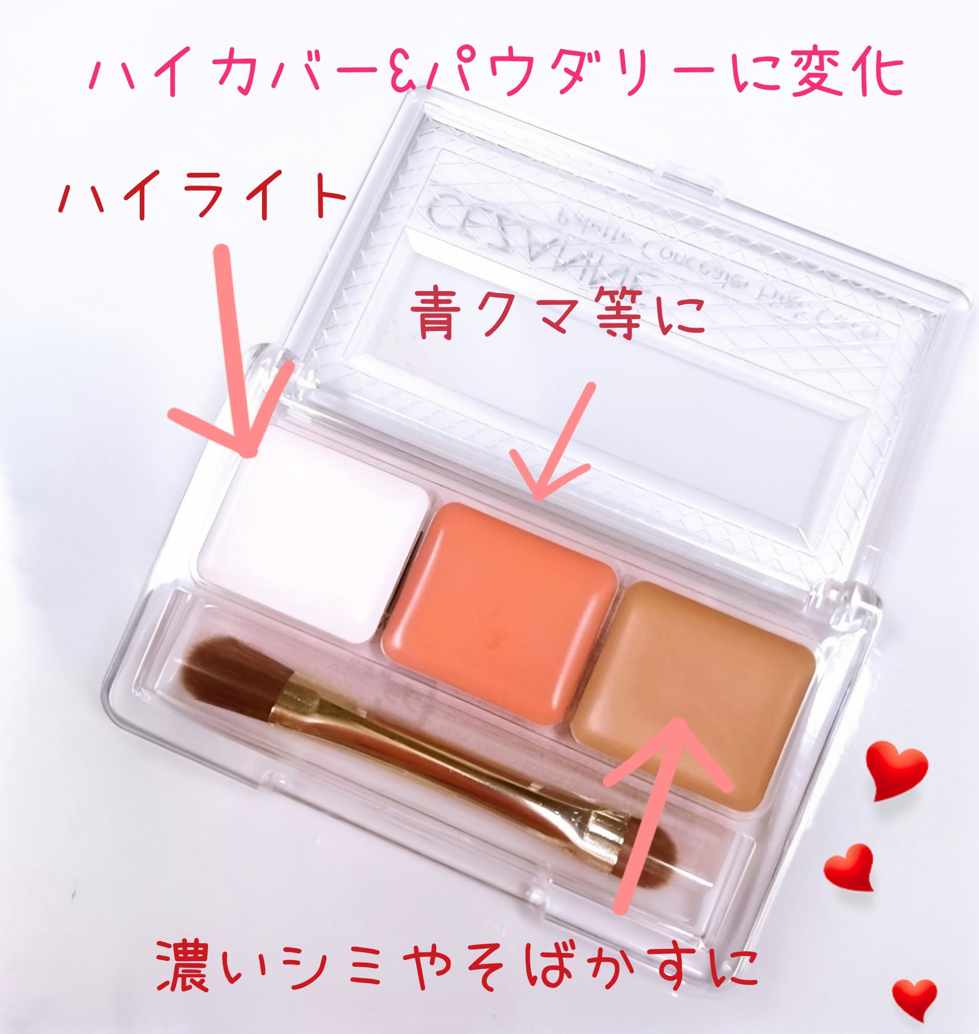 パレットコンシーラー ハイカバー/CEZANNE/パレットコンシーラーを使ったクチコミ（2枚目）