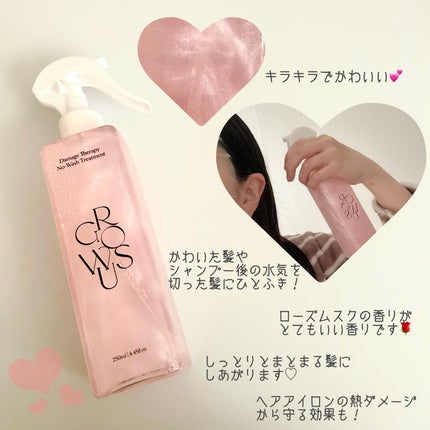 洗い流さないトリートメント/GROWUS/アウトバストリートメントを使ったクチコミ(2枚目)