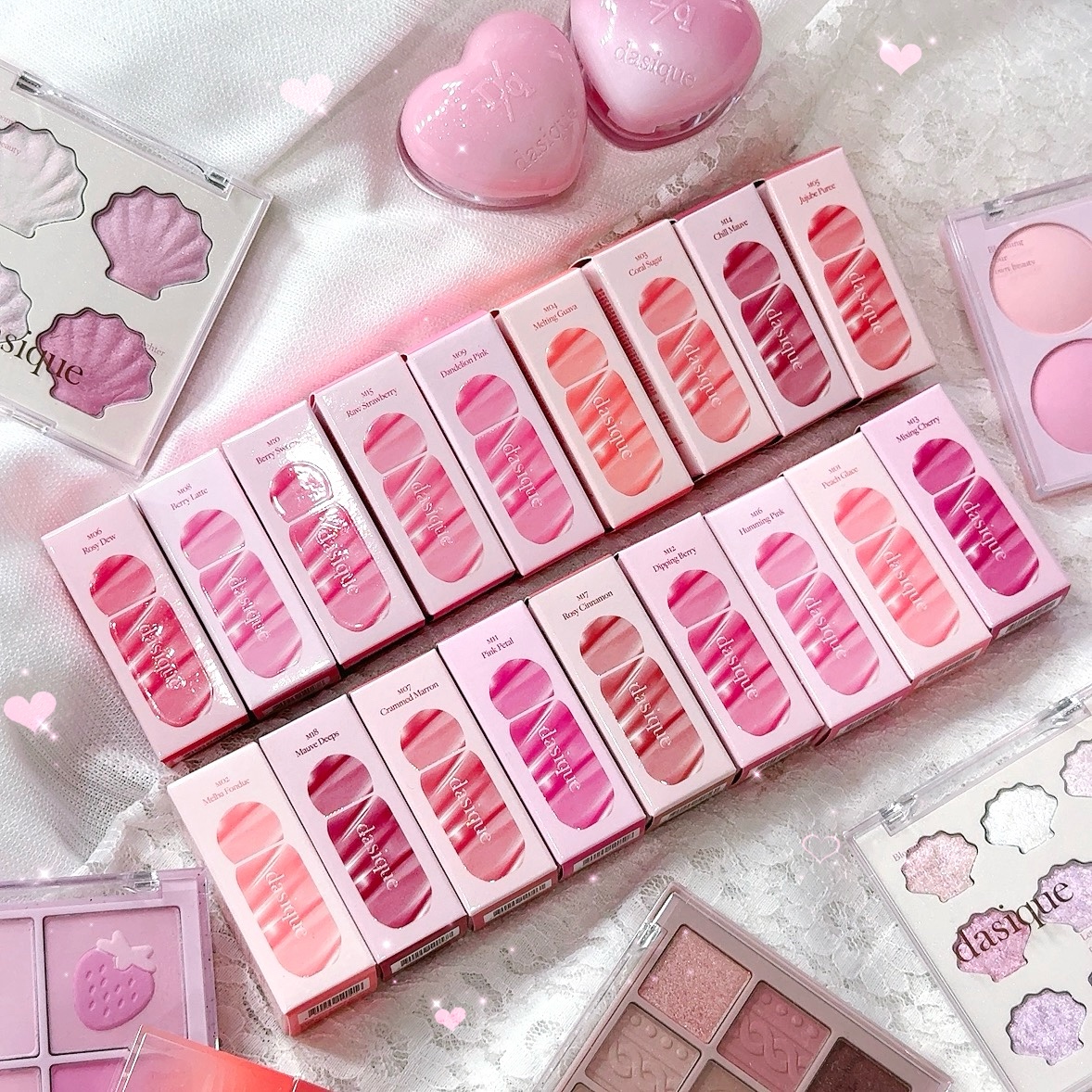 5社ブランドコラボプレゼントキャンペーンに当選しdasique様からミニサイズのジューシーデュイグロウティントを全色頂いたよ🌸🌸🥰

当選連絡が誕生日前だったから、誕生日プレゼントみたいで嬉しかった🥰🎁⋆*🌸

少しずつレビュー