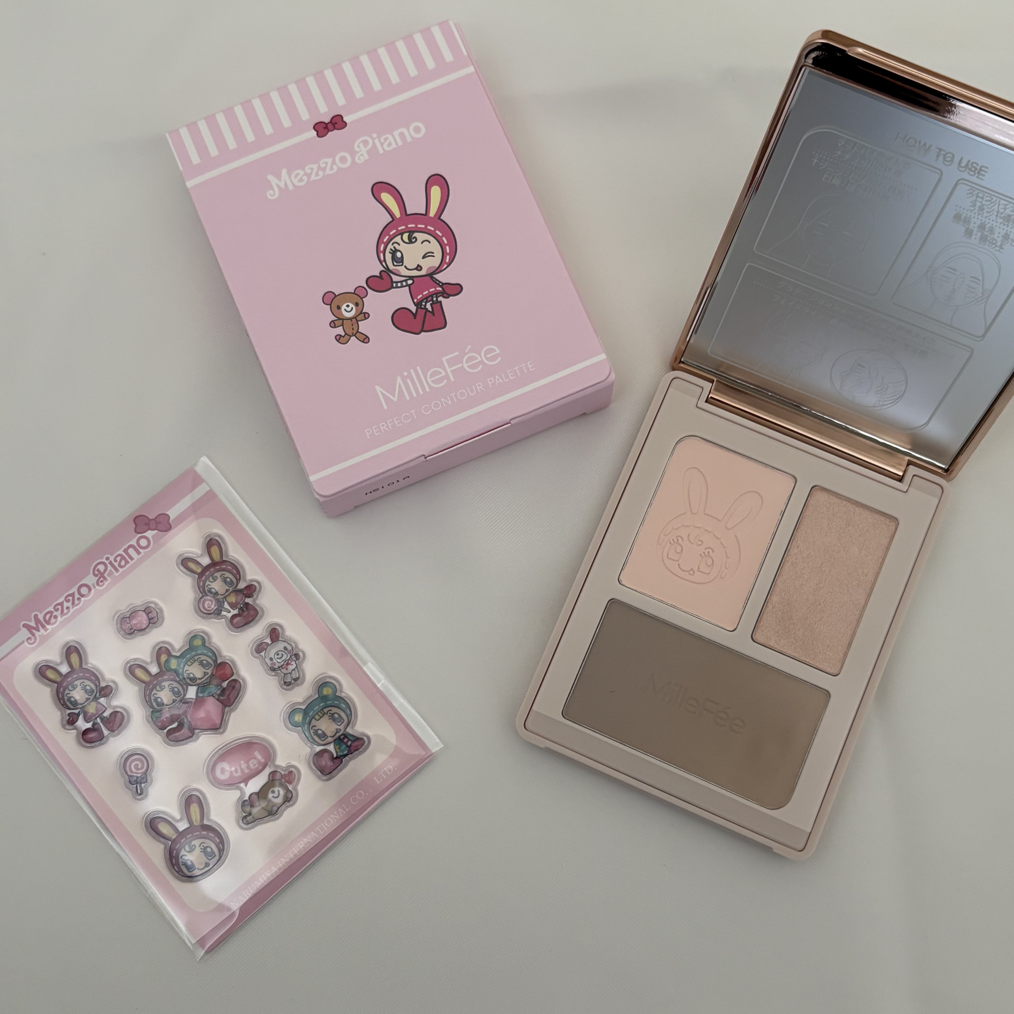 チート顔コントゥアパレット N04 しのばせベージュ（メゾピアノ限定デザイン）/MilleFée/パウダーハイライトを使ったクチコミ（1枚目）