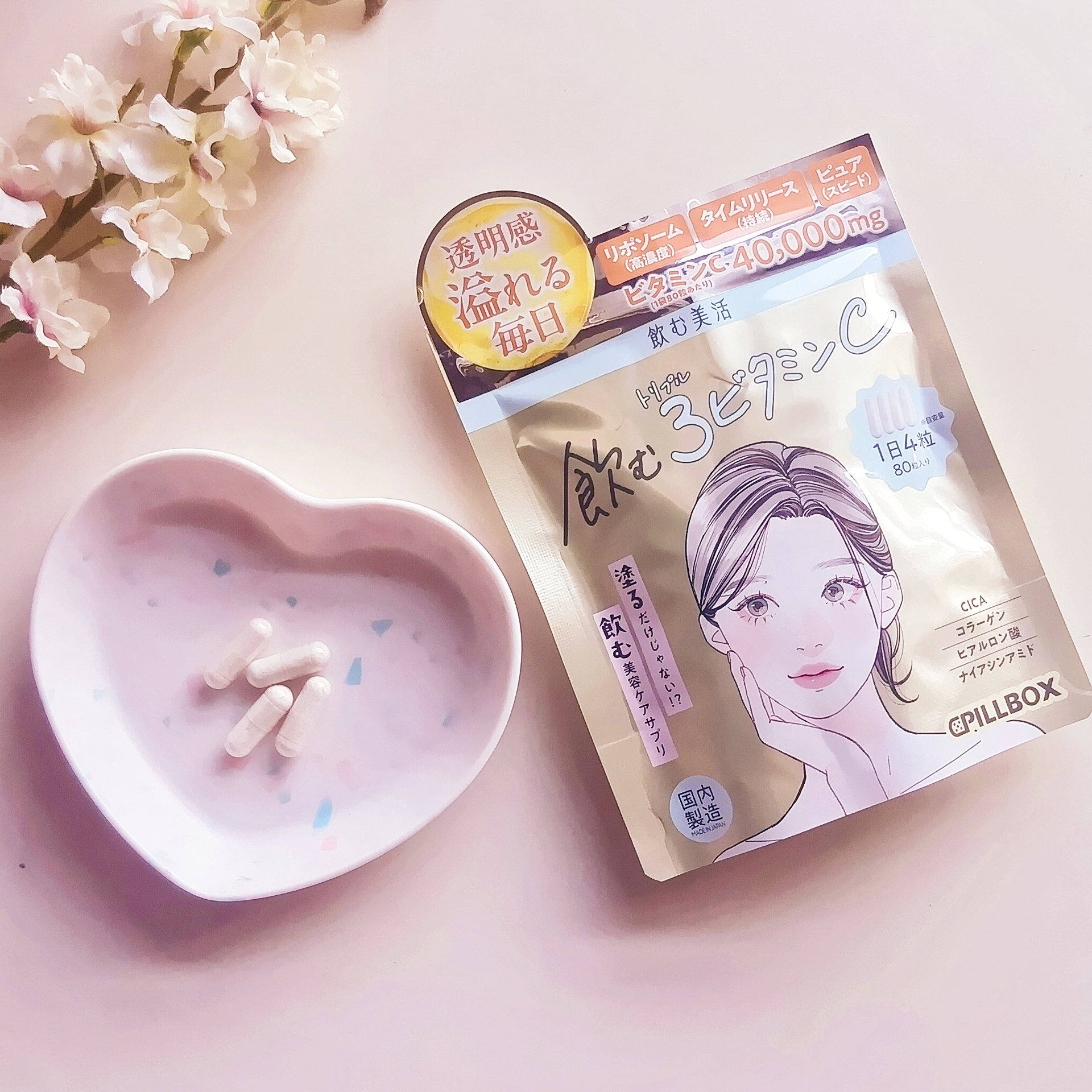 飲むビタミンC/ピルボックス/美容サプリメントを使ったクチコミ（2枚目）