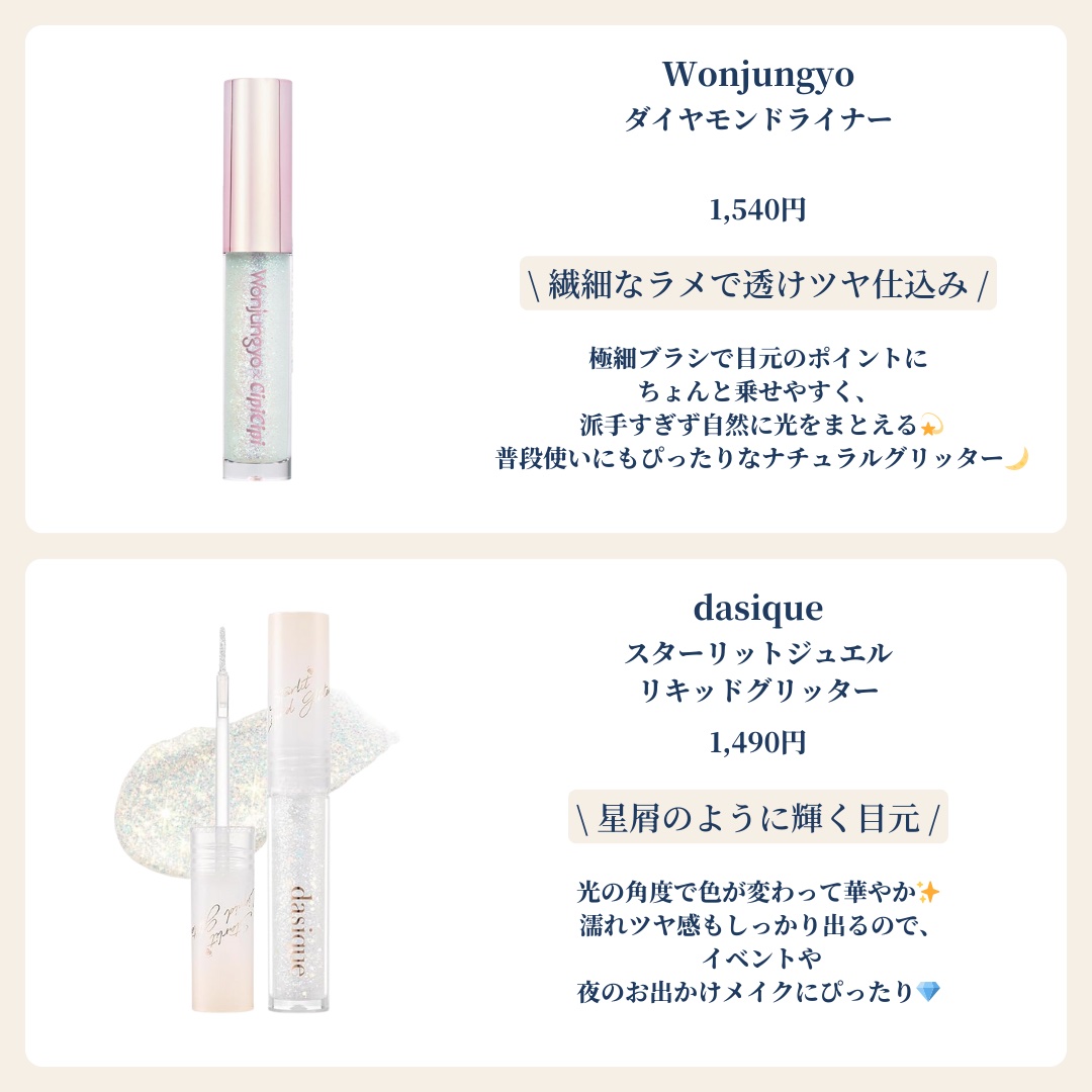 シュガー トゥインクル リキッド グリッター/PERIPERA/グリッターを使ったクチコミ（3枚目）