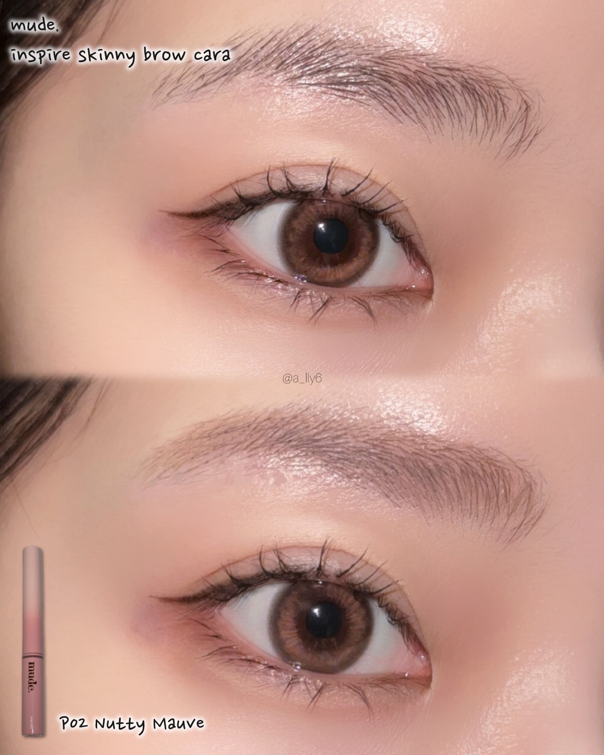 インスパイアスキニーブロウカラ/mude/眉マスカラを使ったクチコミ（2枚目）