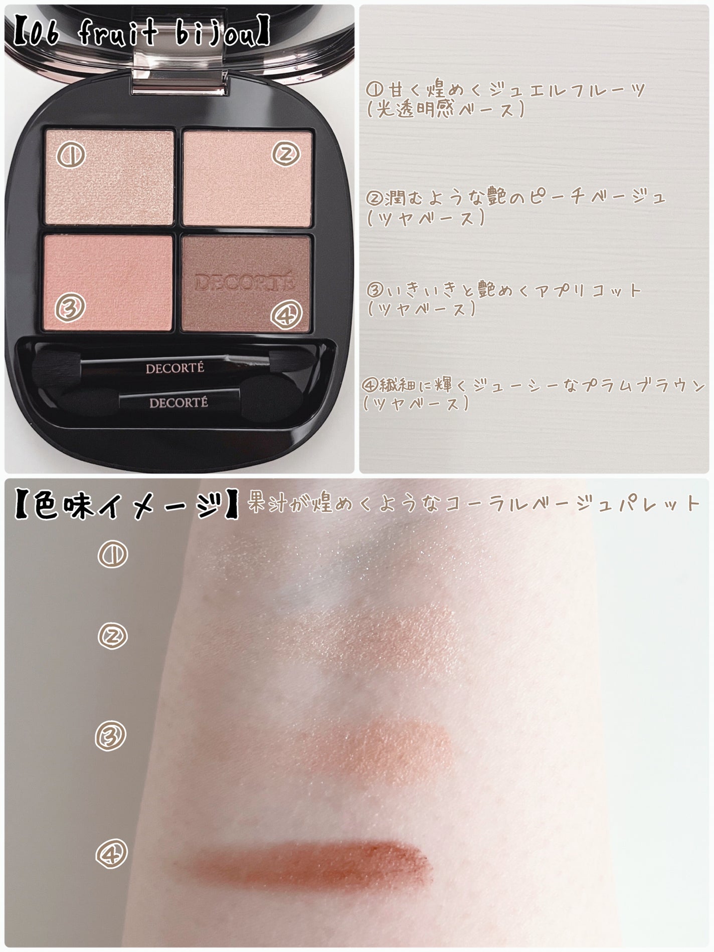 スキンシャドウ デザイニング パレット/DECORTÉ/アイシャドウパレットを使ったクチコミ(2枚目)