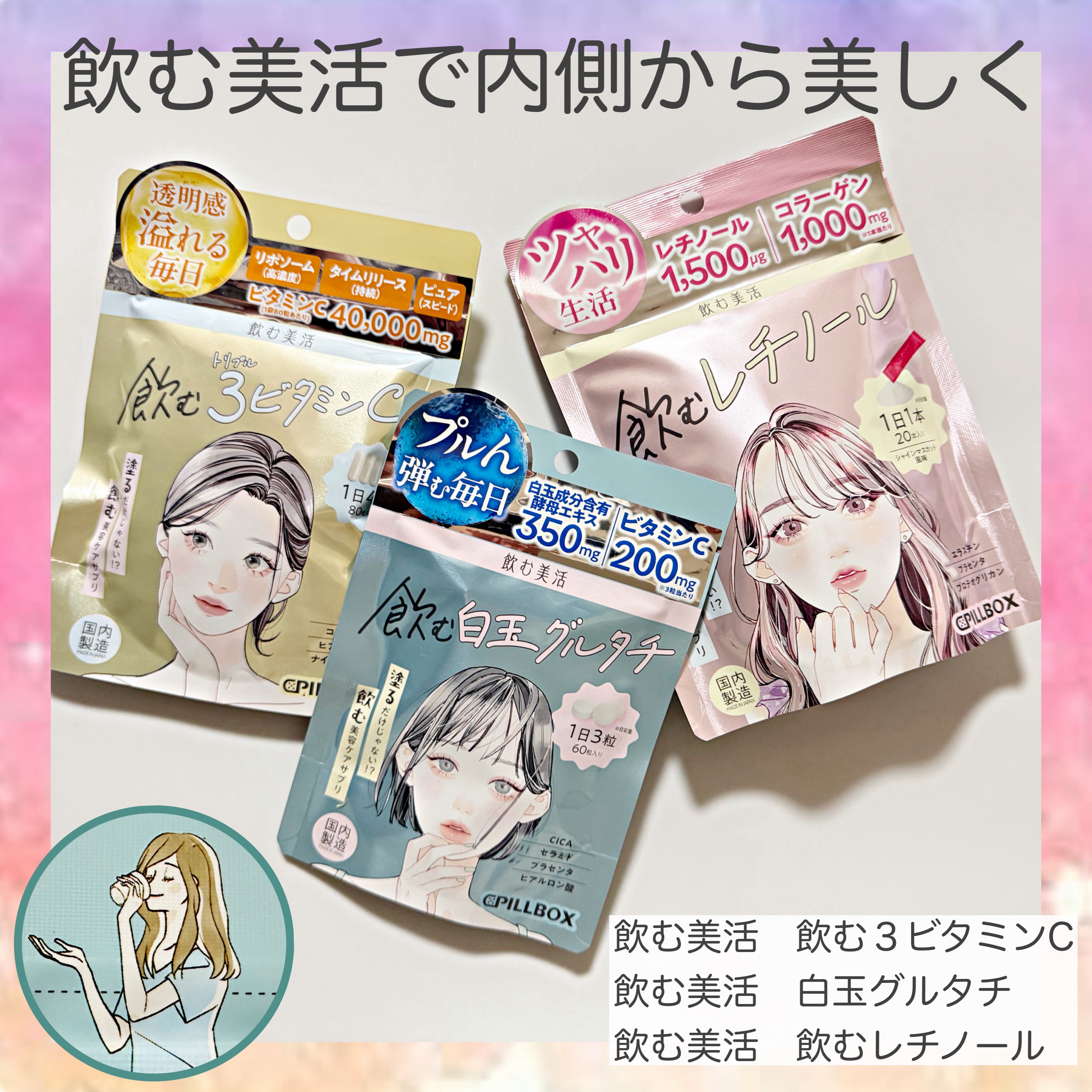 飲むビタミンC/ピルボックス/美容サプリメントを使ったクチコミ（1枚目）