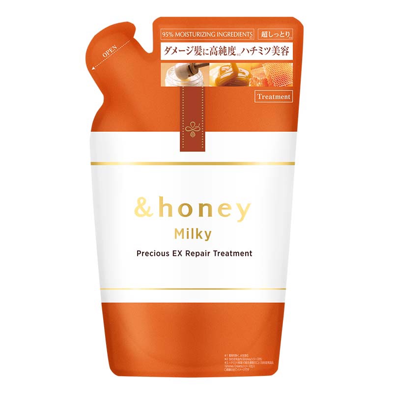 ミルキー プレシャス EX リペア シャンプー1.0 / ヘアトリートメント2.0 ヘアトリートメントつめかえ385g/&honey/市販シャンプーを使ったクチコミ（1枚目）